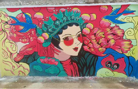 长寿墙体彩绘-网红墙