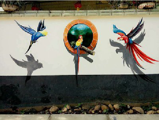 长寿视觉错位-3D墙绘设计