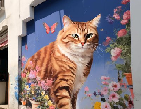 长寿自己绘制有个性的手绘墙